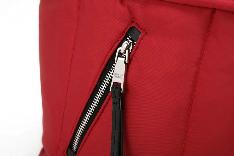 2014 Prada bomber fabric tote bag BN2617 red - Click Image to Close
